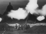 Boris Kudoyarov, Anti-aircraft guns near St Isaac’s Cathedral, Leningrad, 24 November 1941