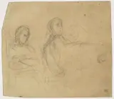 Eugène Delacroix, Study for the Double Portrait of Chopin and George Sand, c. 1838