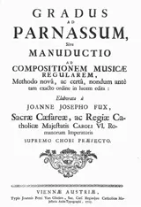 Johann Joseph Fux; title-page designer uncredited, Gradus ad Parnassum: title page, 1725