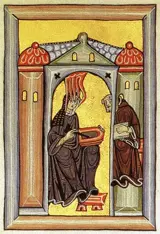 Anonymous Rupertsberg illuminator, Hildegard receiving a vision, Late twelfth century