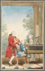 Louis Carrogis Carmontelle, The Mozart Family in Paris, 1763–64