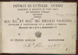 Francesco Magni (printer), Title page of Diporti di Euterpe, Op. 7, 1659