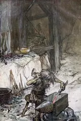 Arthur Rackham, Mime at the anvil, 1911