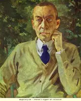 Sergei Rachmaninoff in 1925, eight years after leaving Russia. Portrait by Konstantin Somov.